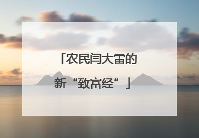 农民闫大雷的新“致富经”